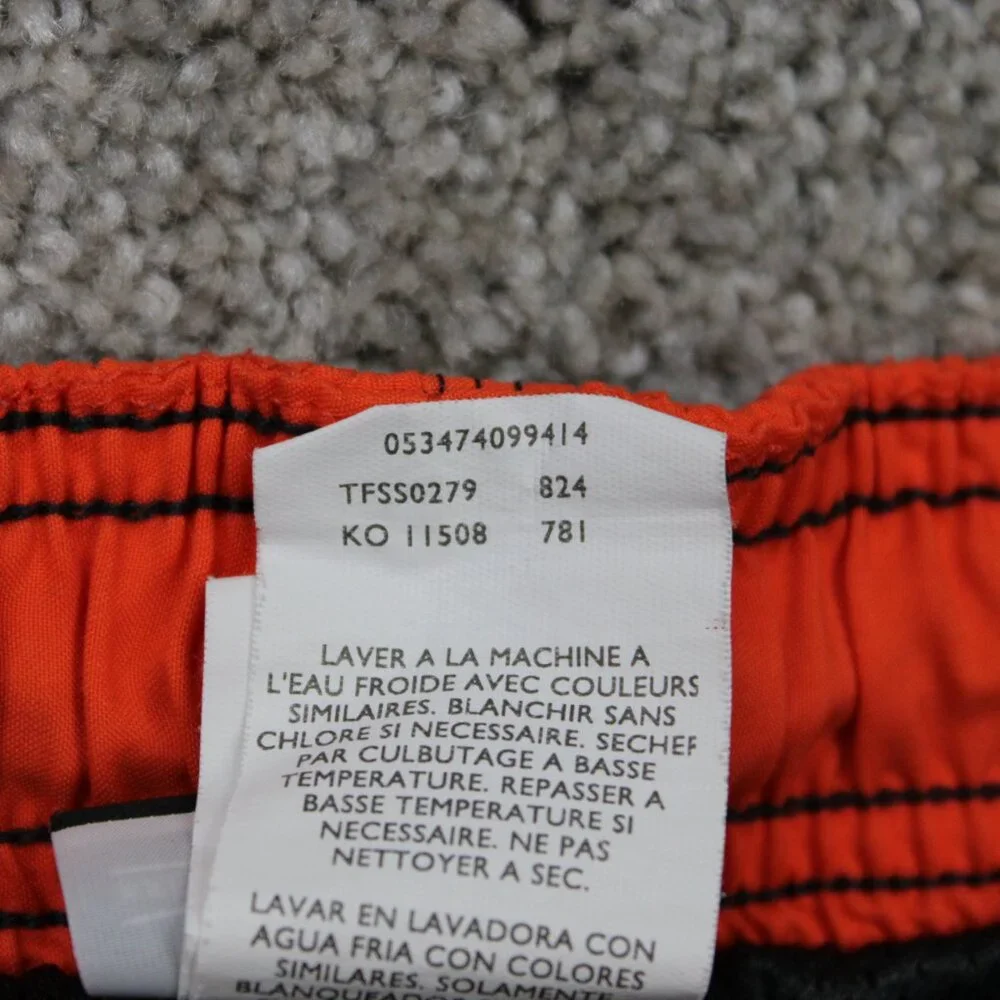 Nike Swim Trunks Men 2XL XXL Gray/Orange Lined Polyester Drawstring w/10